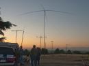 Sunset next to the VHF tent.  That's the 40 meter switchable crossed-dipole array in the background.